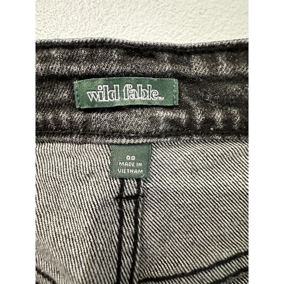 Wild Fable Highest Rise Straight Women's Sz 00 Black Denim Distressed Jeans - Picture 7 of 12